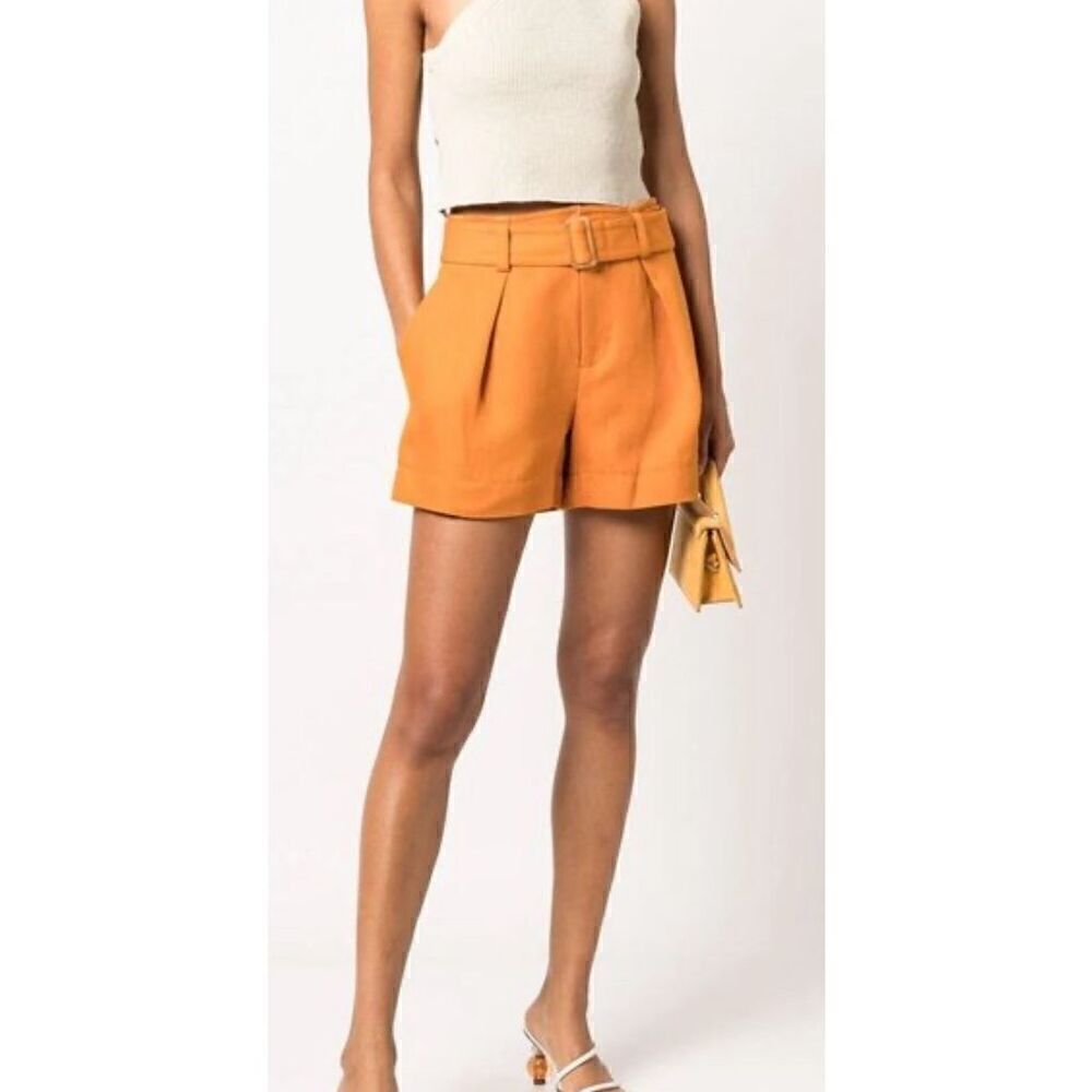 Vince Orange Belted Cotton Short NWT Size 12